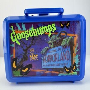 Aladdin Goosebumps Vintage Lunchbox & Thermos Horrorland Blue Plastic 90s NWT